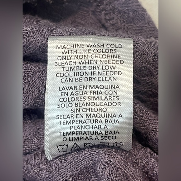 Chaser Thermal Waffle Knit Purple Women's Top Long Sleeve Shirt Size Large - Picture 11 of 14